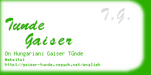 tunde gaiser business card